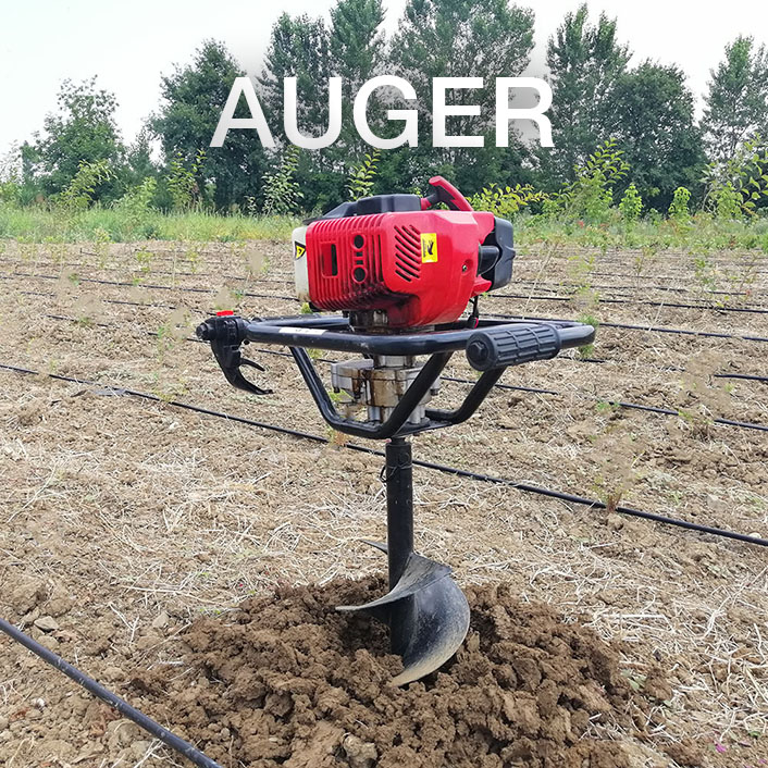 digging holes for trees with an auger